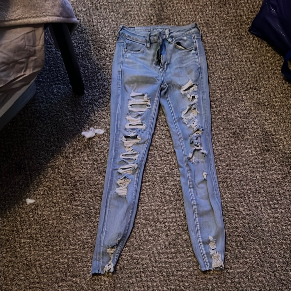 Distressed Light Blue Women's Jeans